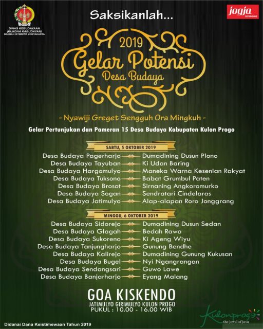 Gelar Potensi Desa Budaya 2019 di Goa Kiskendo Kabupaten Kulon Progo Yogyakarta