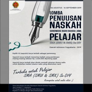 Lomba Penulisan Naskah Sandiwara Radio Bahasa Jawa Untuk Pelajar SLTA