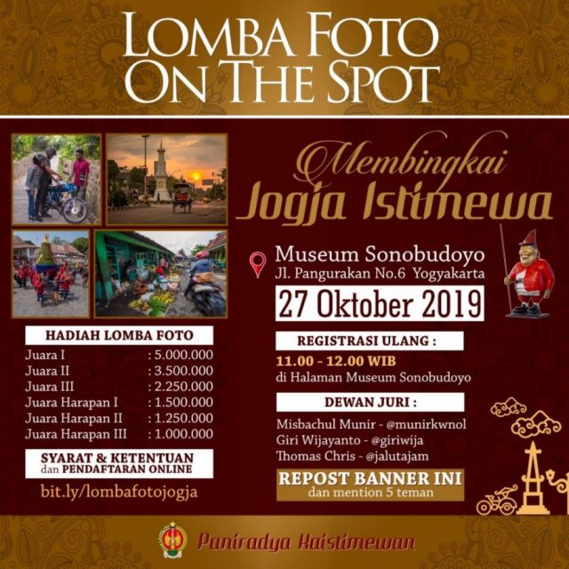 Lomba Foto 'Jogja Istimewa dalam Cerita' oleh Paniradya Kaistimewan