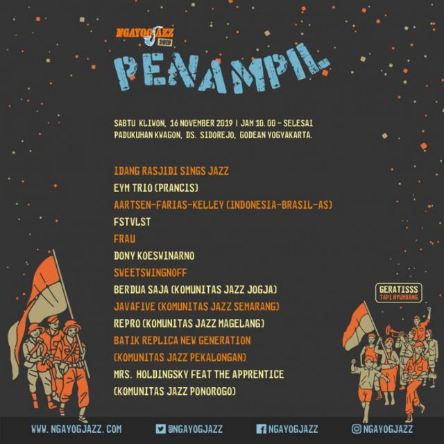 Nama Para Penampil Ngayogjazz Kloter Kedua tahun 2019