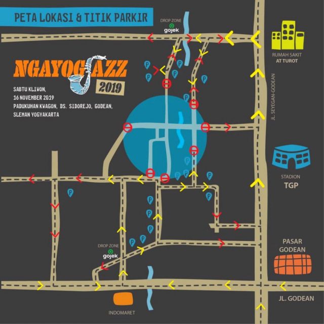 Peta Lokasi Ngayogjazz 2019 -Kwagon Godean Sleman