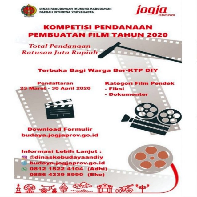 Kompetisi Pendanaan Pembuatan Film Tahun 2020 Dinas Kebudayaan DIY